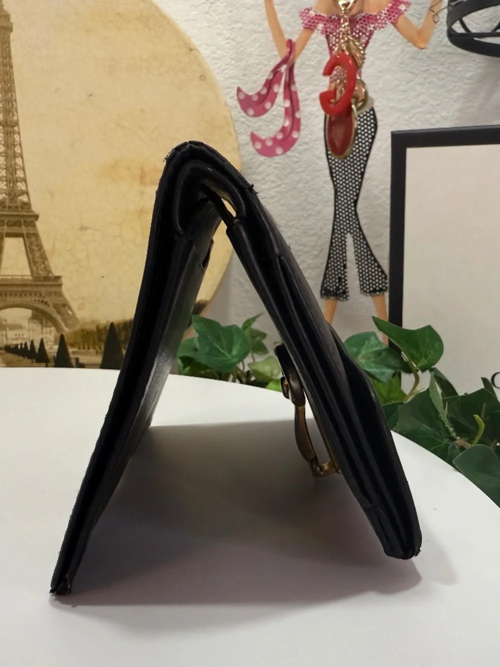 FASHIONABLE GUCCI BLACK LEATHER GREEN & RED WEB STRIPED HORSE-BIT WALLET! - Picture 11 of 17